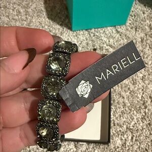 Mariell Silver and Gray Crystal Bracelet